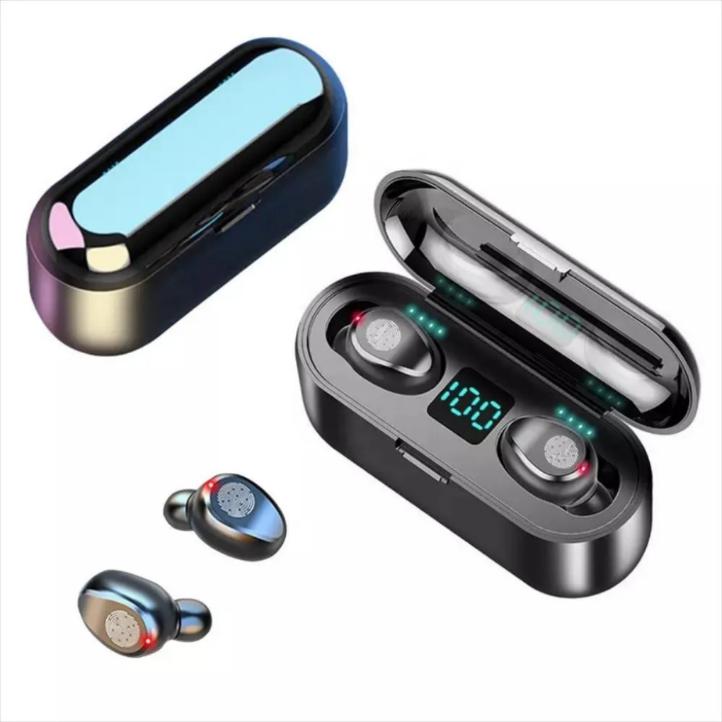 Audífono Inalámbricos F9 Con Power Bank Bluetooth
