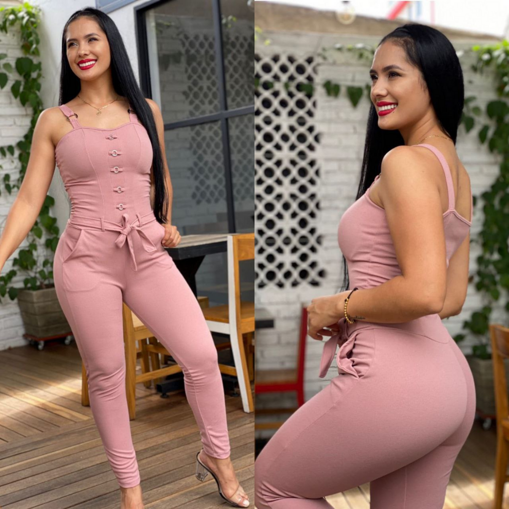 Enterizo De Tira elegante color negro para mujer